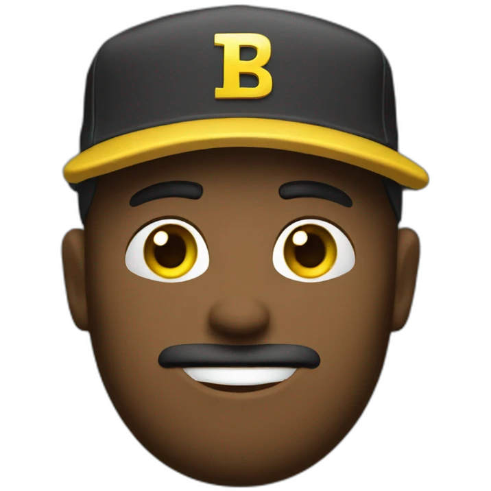man with yellow "FBI" letters on his cap emoji