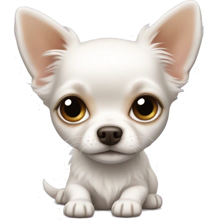 white long-haired chihuahua puppy emoji