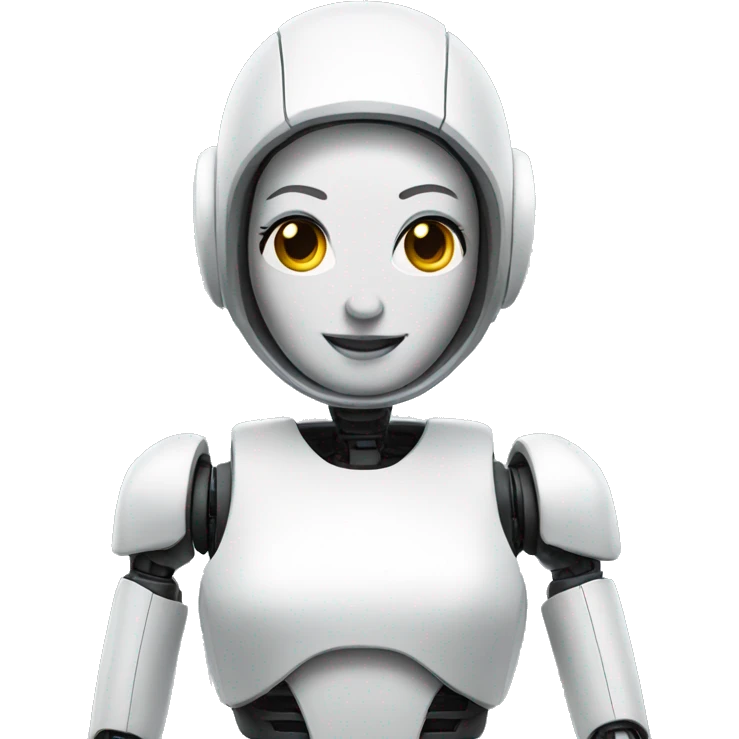 female robot saying hello emoji