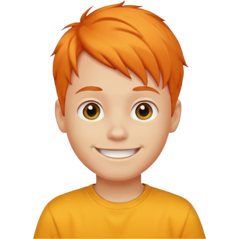 orange hair boy yellow t shirt emoji