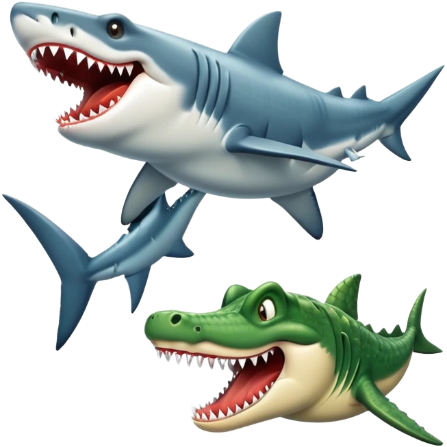 Shark with crocodile with yeet  emoji