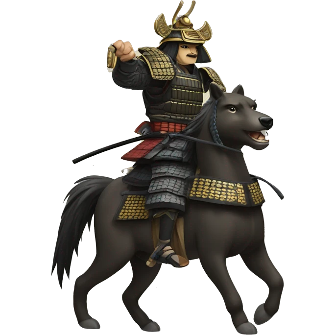 shogun samurai on wild bear emoji