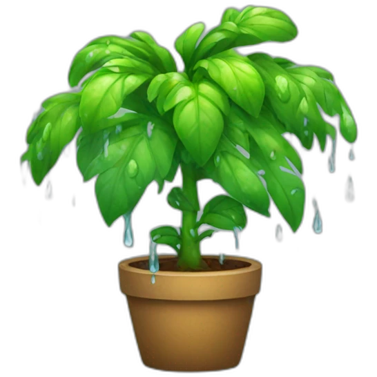 Plant under the rain emoji