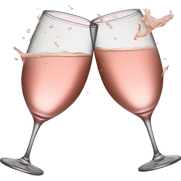 glasses of pastel pink champagne are smashing against each other emoji