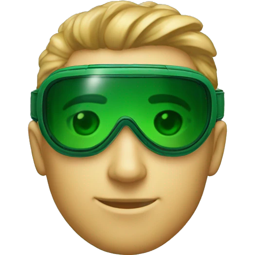A cool pair of some Green aviator goggles emoji