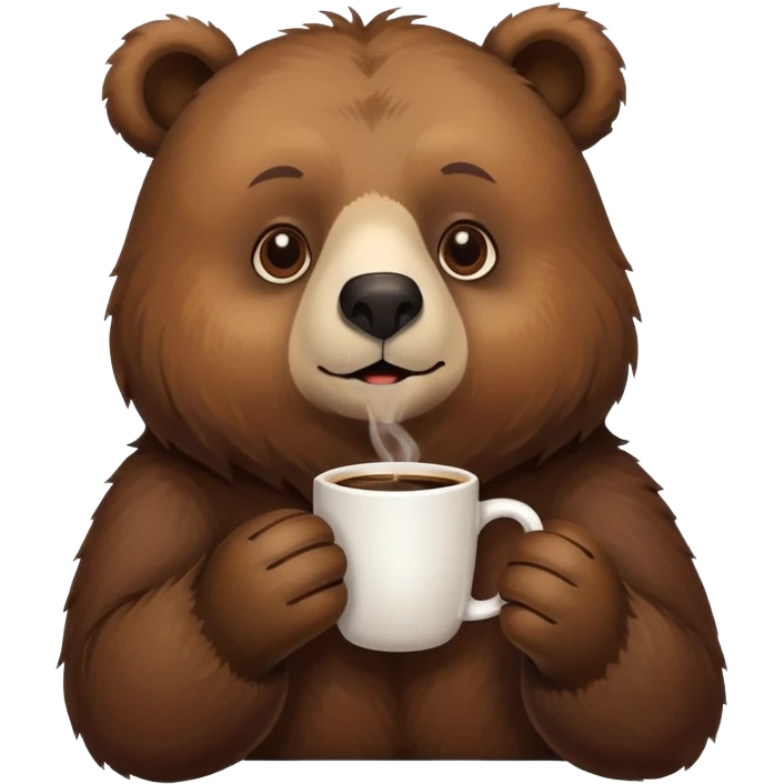 bear with coffee emoji