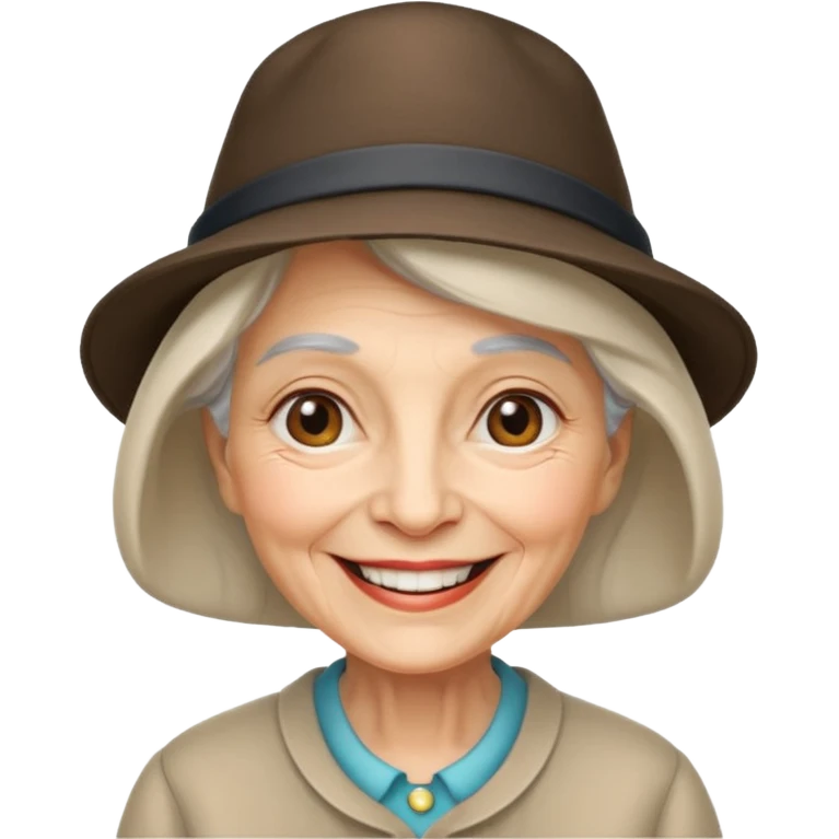 eldery woman with hat emoji