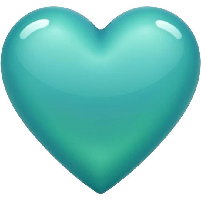 Color blue-green heart  emoji
