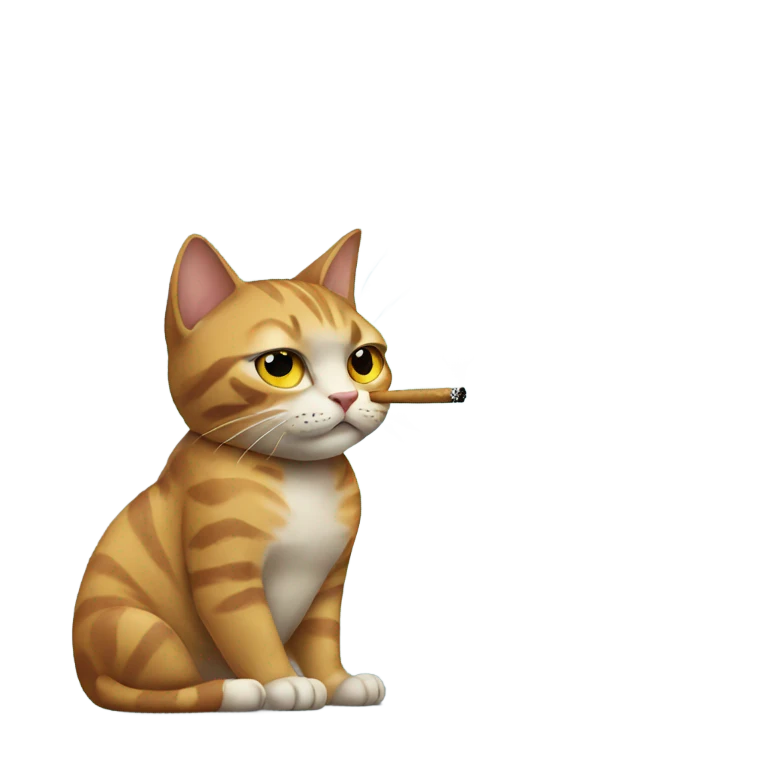 cat smoking emoji