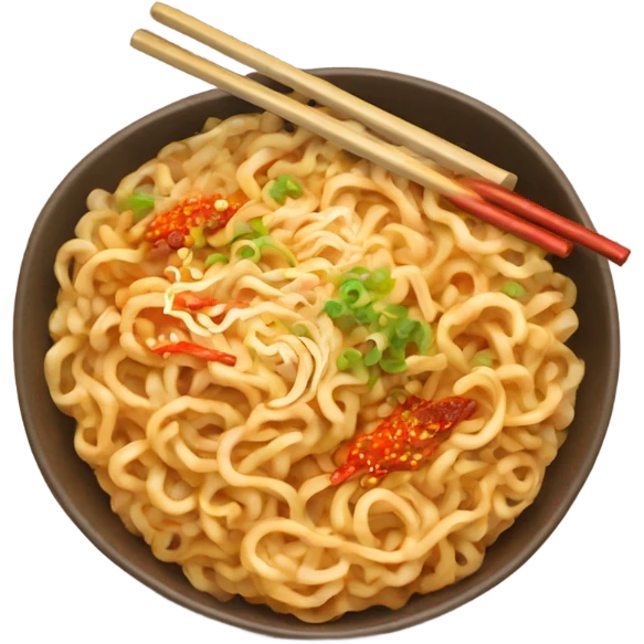 Bowl of spicy ramen noodles emoji