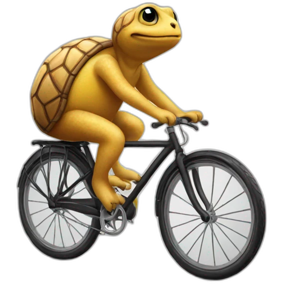 Turtul on a bicycle emoji