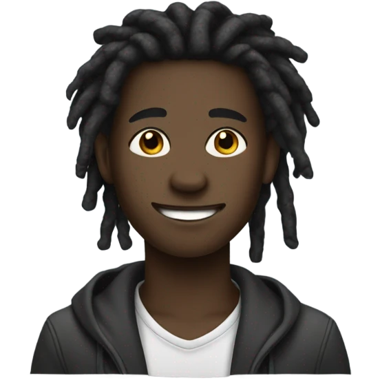 handsome darkskin teen with dreads emoji