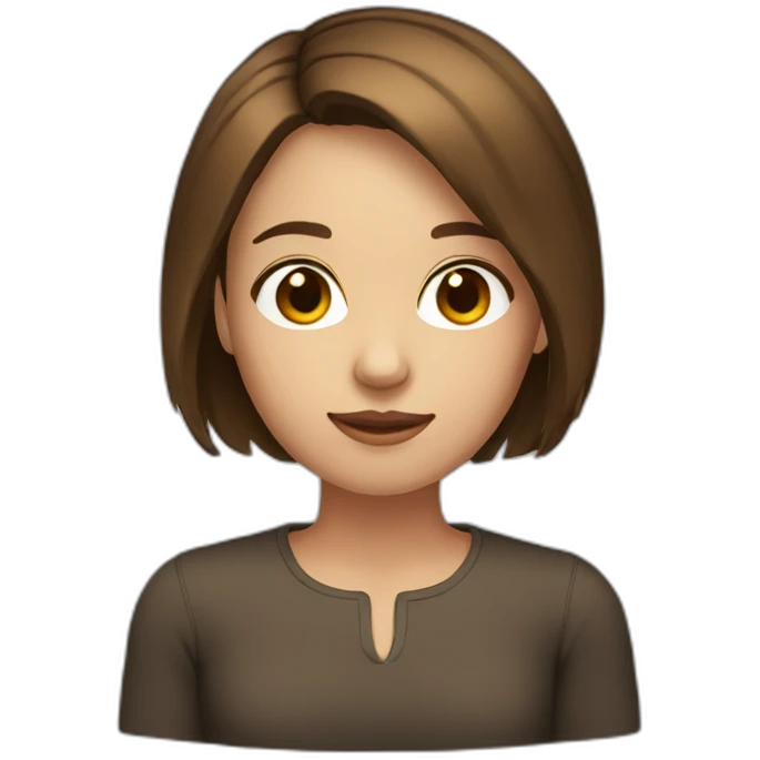 girl with short brown hair until the shoulders emoji