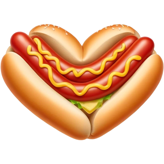 hotdog-shaped heart emoji