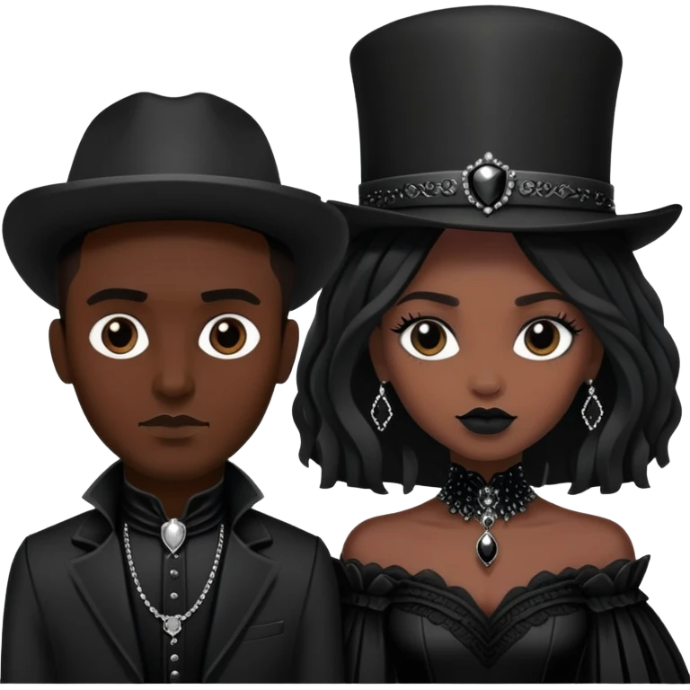 Couple Gothic Western black Haut emoji