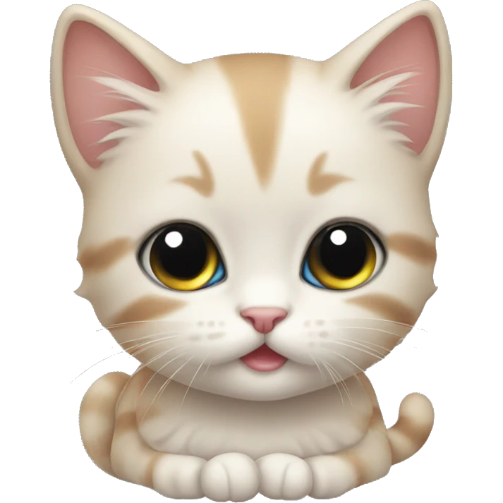 cute kitten with a bow emoji