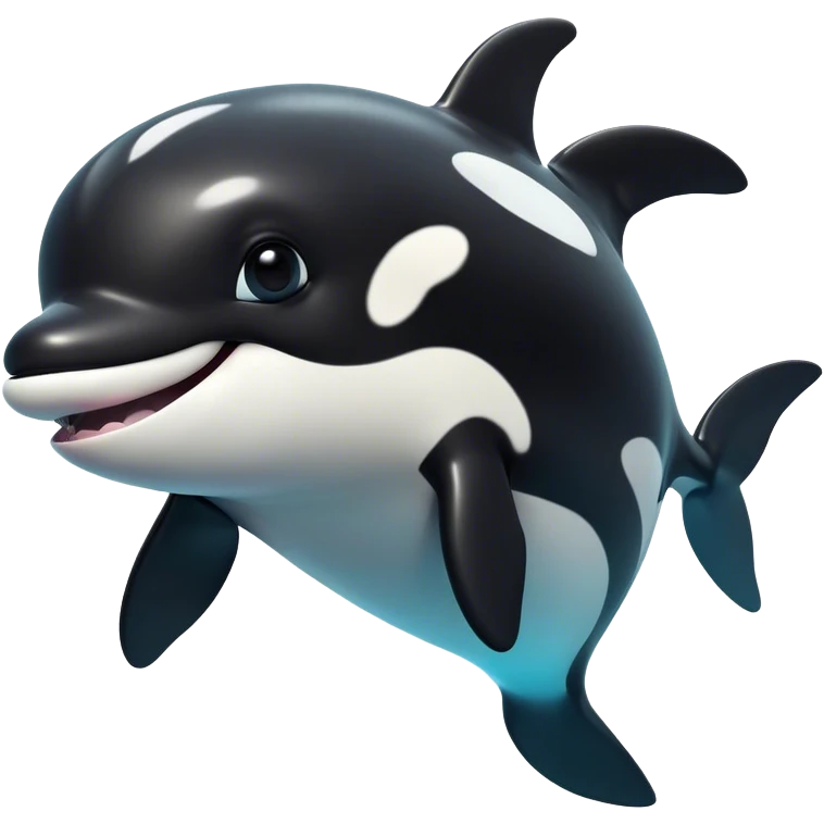 Cinematic Comical orca Portrait Emoji, Head tilted dramatically with an exaggeratedly shocked expression, featuring a sleek black-and-white body with wide, comically expressive eyes full of playful disbelief and animated flippers, Simplified yet hilariously expressive features, highly detailed, glowing with a slightly sassy oceanic glow, high shine, dramatic yet playful, stylized with an air of cheeky marine mischief, soft glowing outline, capturing the essence of a meme-worthy orca that looks ready to make waves with its hilariously dramatic antics! emoji