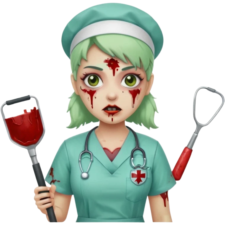 Zombie nurse in scrubs emoji