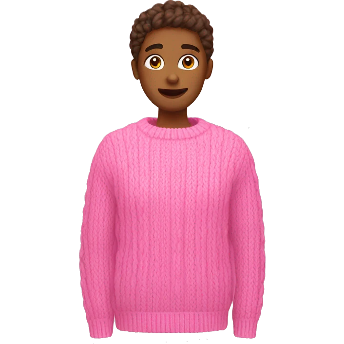 Pink cable knit sweater emoji