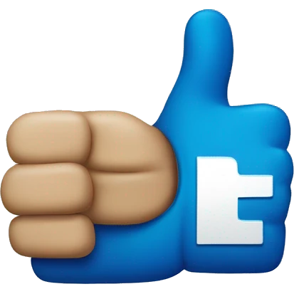 thumbs up on the left side of blue co emoji