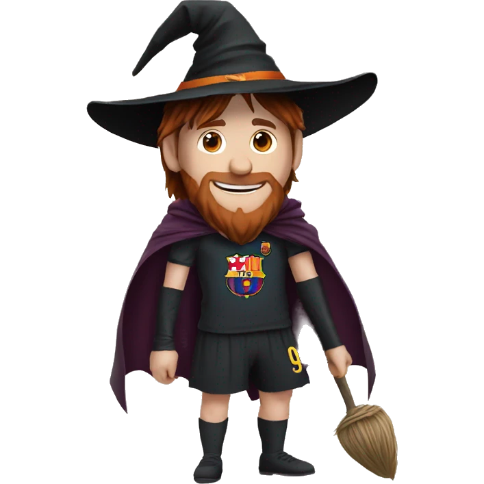 Messi wearing witch hat emoji