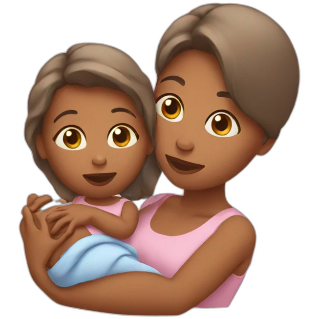 Mother holding baby emoji