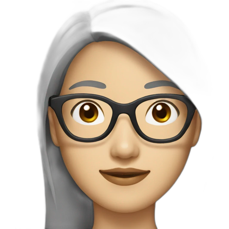 asian woman 32 years old with long black hair and glasses emoji