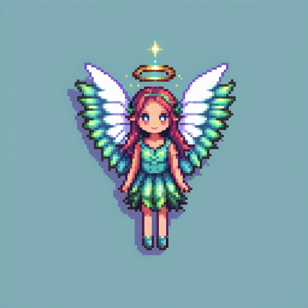 fairy with wings, night scene, sparkling magical aura emoji