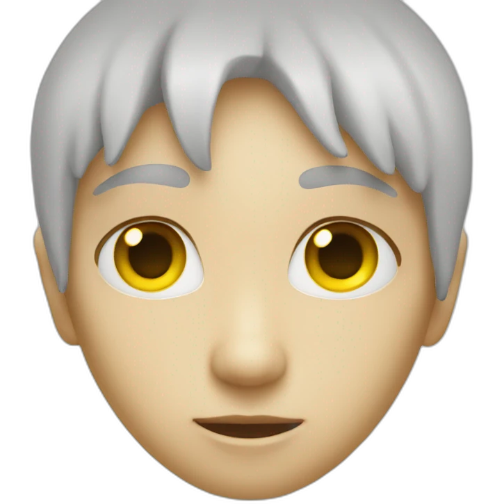 Chat blanc yeux jaune emoji