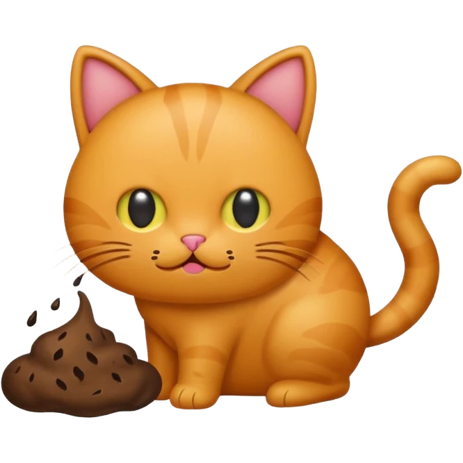 cat pooping icon with poop emoji
