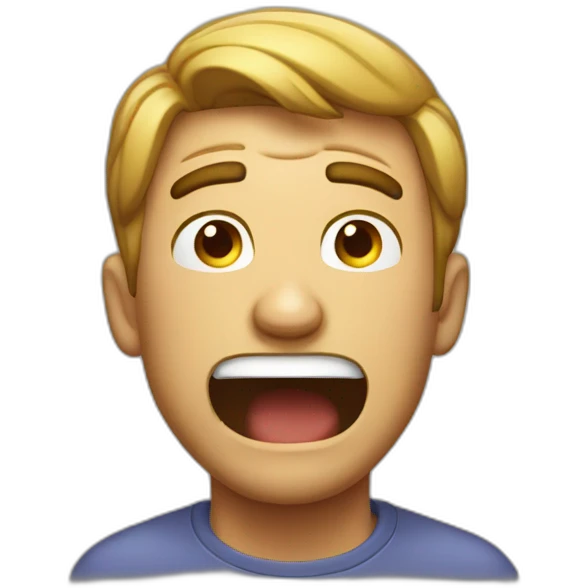 adult male groaning over bad joke emoji