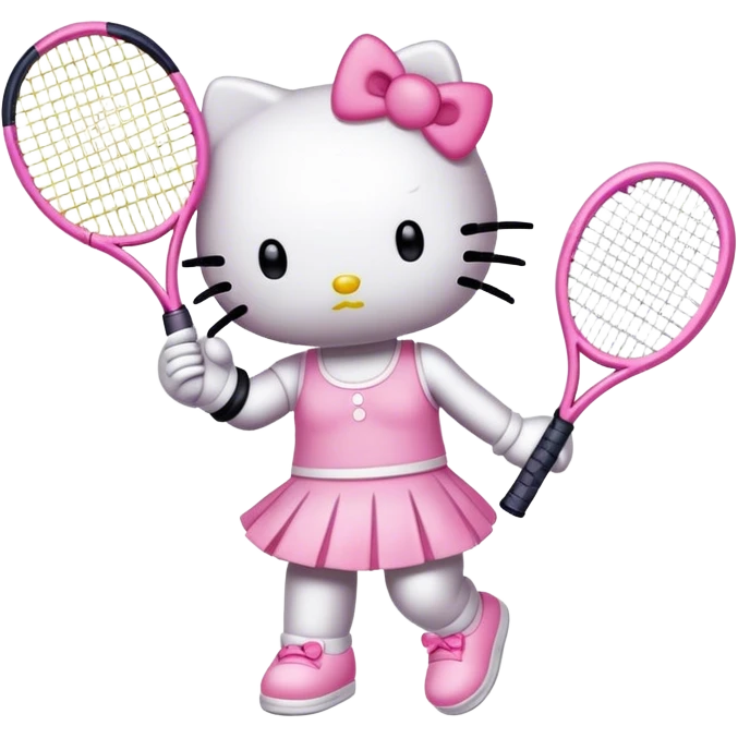 hello kitty playing tennis emoji