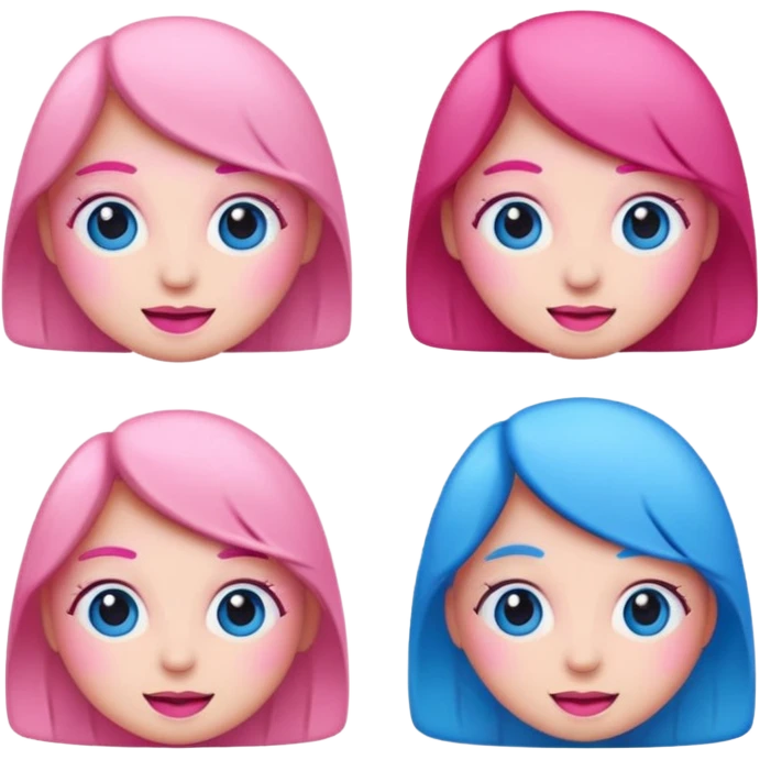 I would like a 67 emoji with pink and blue coloring, please emoji