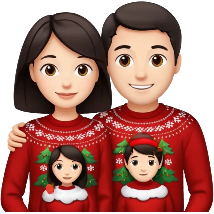 date night christmas couples, dark hair, facing each other emoji
