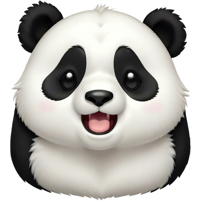 Cinematic Cute Yawning Panda Portrait Emoji, Head tilted slightly with a dramatic, wide-open yawn, showcasing a soft, plush black and white Fur with droopy ears, round eyes barely open in drowsy contentment, Simplified yet irresistibly adorable features, highly detailed, glowing with a soft, cozy glow, high shine, relaxed yet expressive, stylized with a touch of gentle whimsy, bright and endearing, soft glowing outline, capturing the essence of a sleepy yet affectionate panda, so drowsy it feels like it could stretch right out of the screen and curl up for a nap! emoji