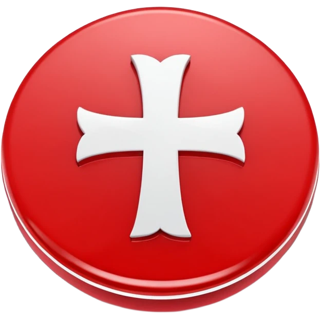 Red circular cross icon, white X symbol in center, glossy 3D button style, smooth surface, soft shadow, minimal design, centered composition, high resolution emoji