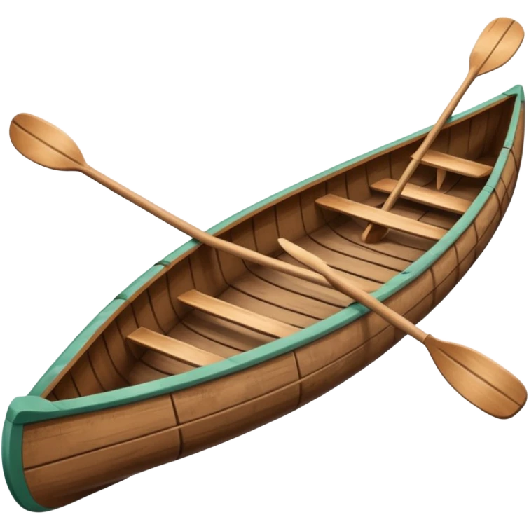 Wooden canoe with paddles emoji