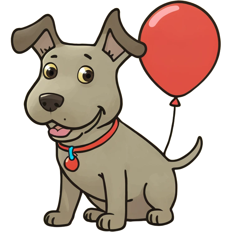 Dog with a balloon emoji