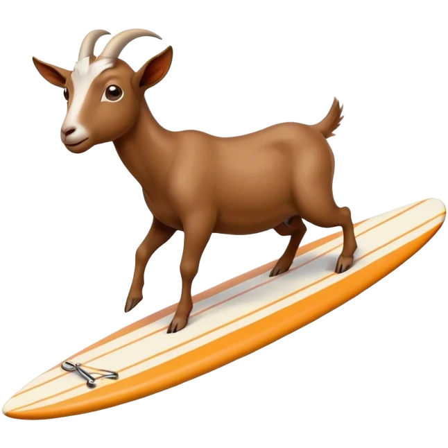 Surfing goat emoji