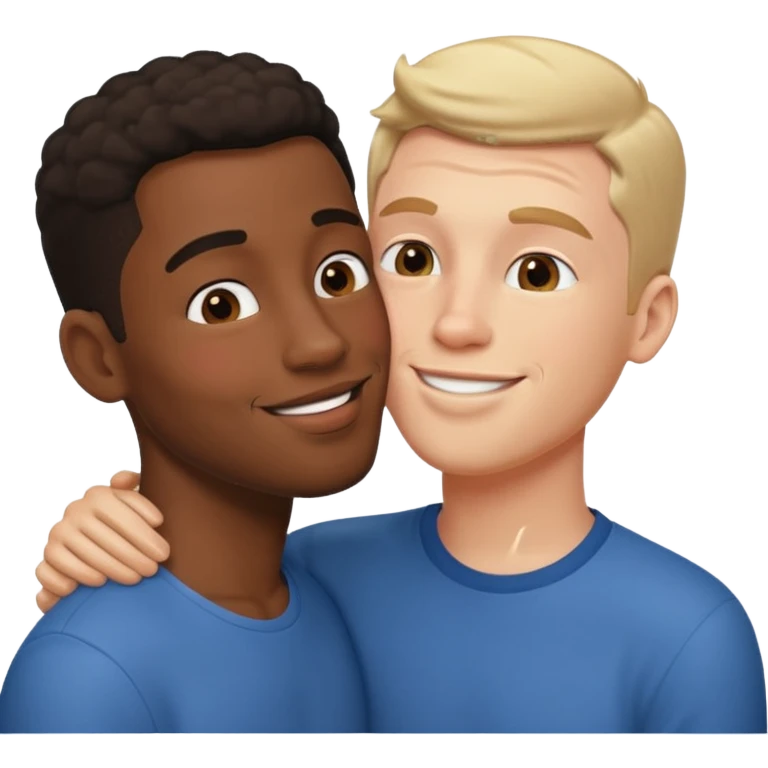 Black boyfriend white boyfriend kissing emoji