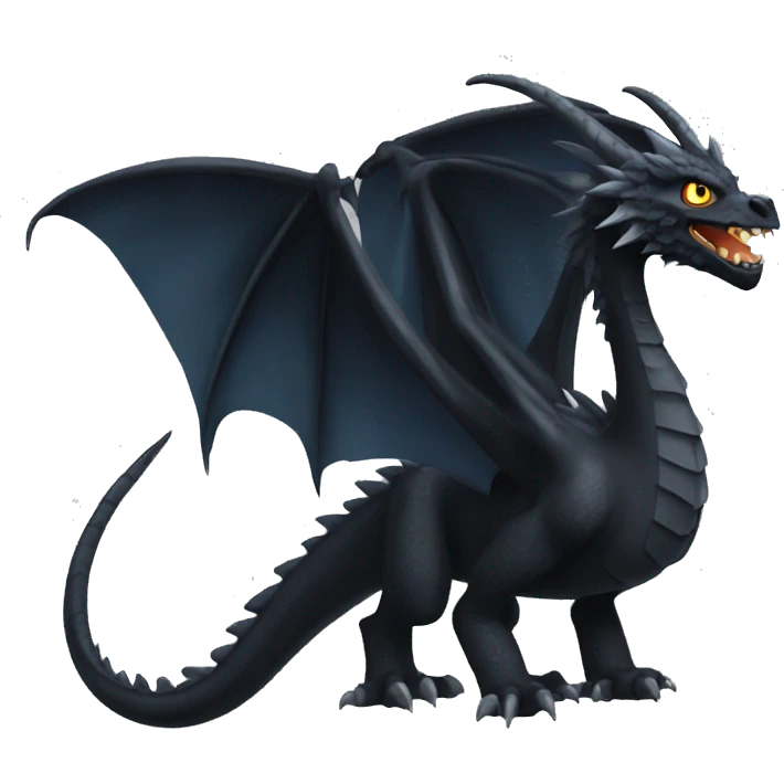 Dragón negro furia nocturna emoji