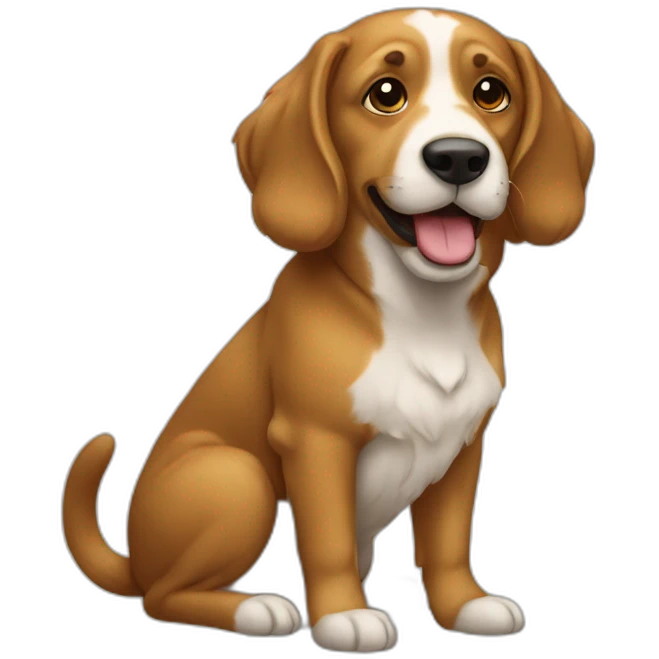 Chat sur un chien emoji