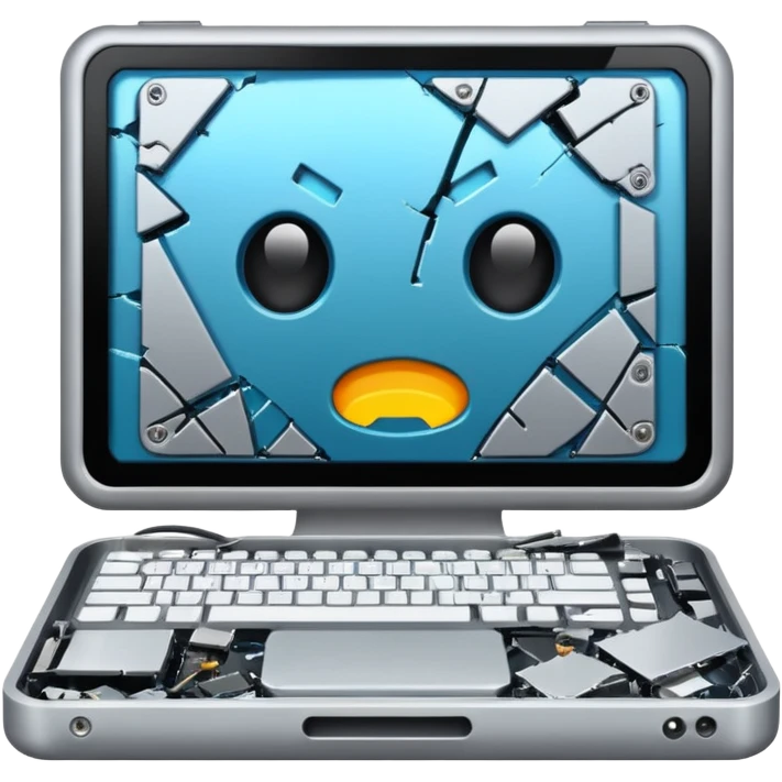 damaged computer emoji