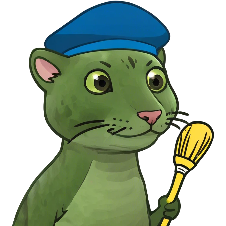 Ocelot cleaning his bedroom  emoji