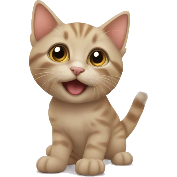 Kitten playing on an ipad emoji