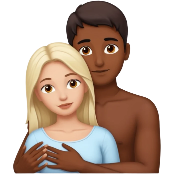 Spooning naked Indian man white woman emoji
