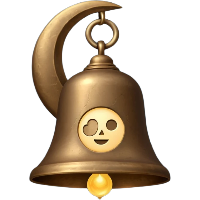 the midnight bell with moon at the back emoji