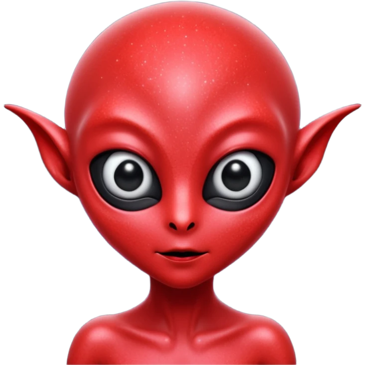 red glitter alien emoji