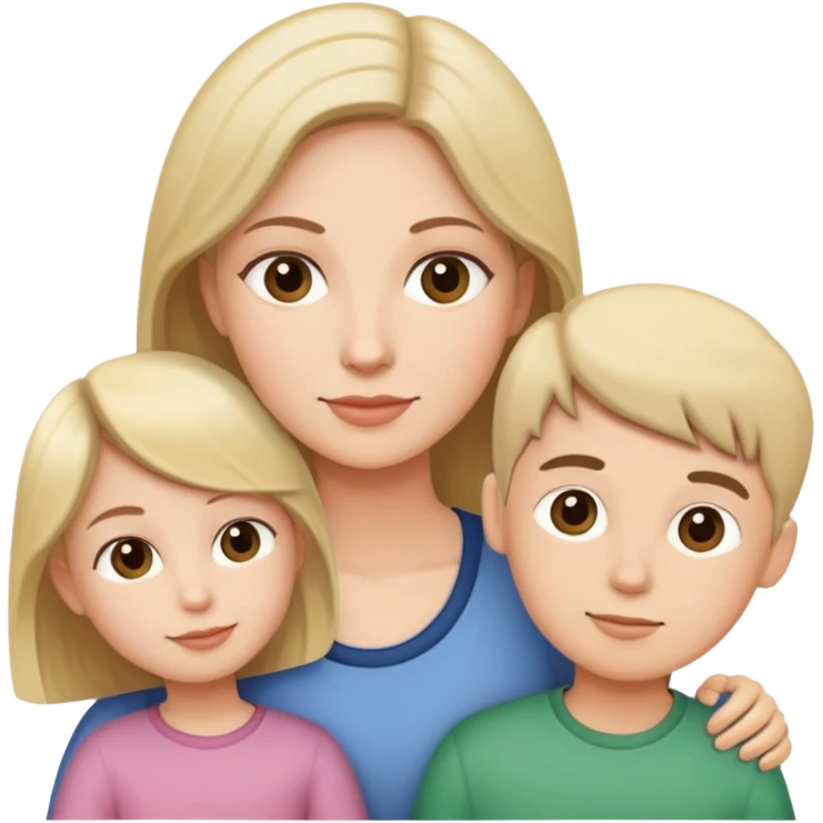 single parent family with two children emoji