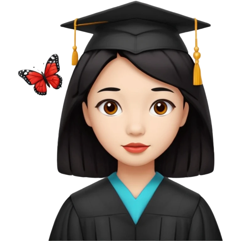 Graduate red filipino black hair with straight wavy hairclength butterfly haircut emoji